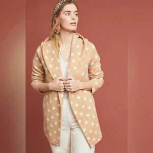 NWT new Anthropologie field flower dotti cardigan coat sweater MEDIUM polka dot